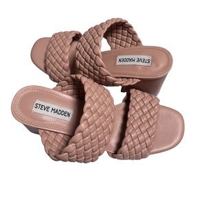 Steve Madden Braided Block Heel Sandal 7